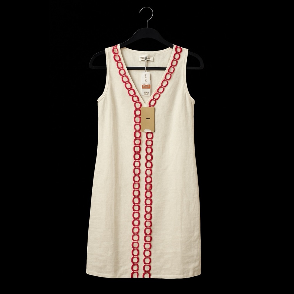 Tommy Bahama Women’s Geo Embroidery Linen Mini Shift Dress